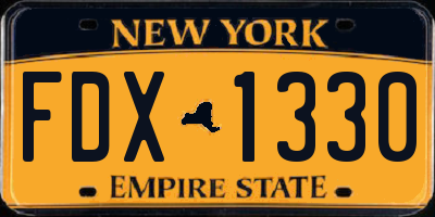 NY license plate FDX1330