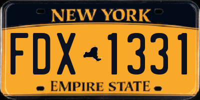 NY license plate FDX1331