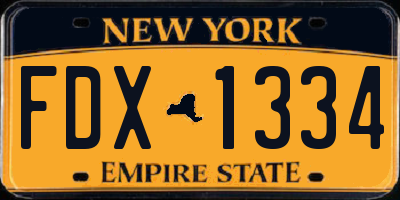 NY license plate FDX1334