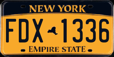 NY license plate FDX1336
