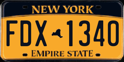 NY license plate FDX1340