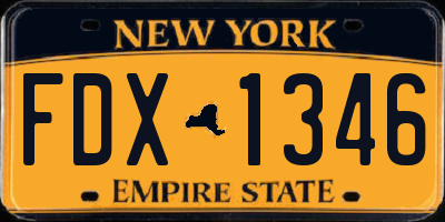 NY license plate FDX1346