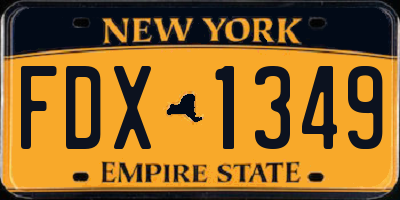 NY license plate FDX1349