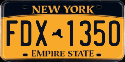 NY license plate FDX1350