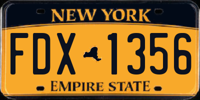 NY license plate FDX1356