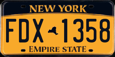 NY license plate FDX1358