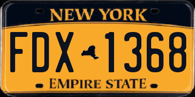 NY license plate FDX1368