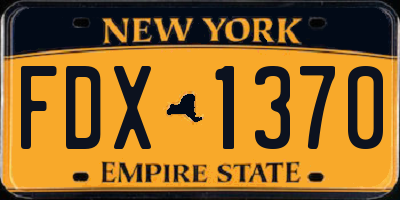 NY license plate FDX1370