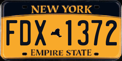NY license plate FDX1372