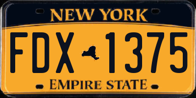 NY license plate FDX1375