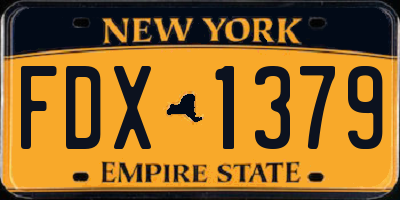 NY license plate FDX1379