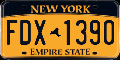 NY license plate FDX1390