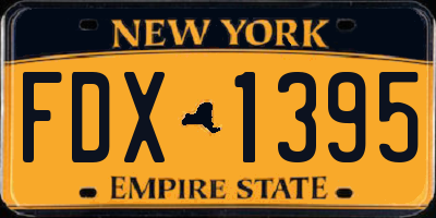 NY license plate FDX1395