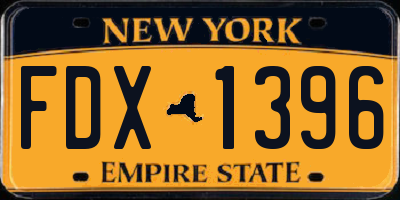 NY license plate FDX1396