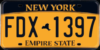 NY license plate FDX1397