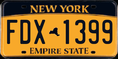 NY license plate FDX1399