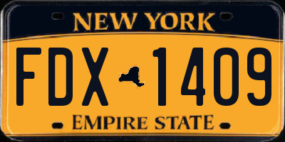 NY license plate FDX1409