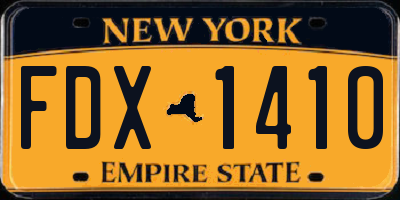 NY license plate FDX1410