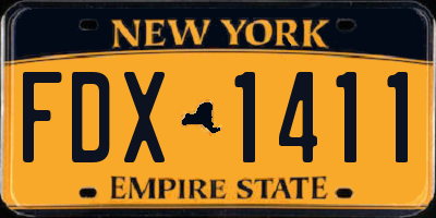 NY license plate FDX1411