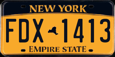 NY license plate FDX1413