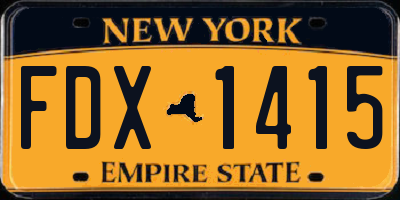 NY license plate FDX1415