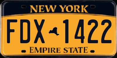 NY license plate FDX1422