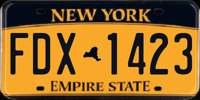 NY license plate FDX1423