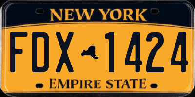 NY license plate FDX1424