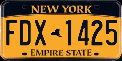 NY license plate FDX1425