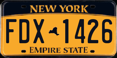 NY license plate FDX1426