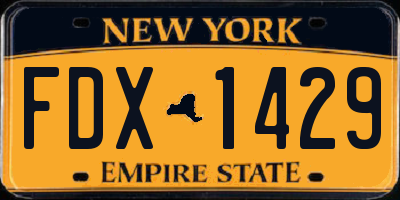 NY license plate FDX1429