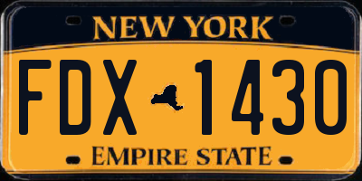 NY license plate FDX1430
