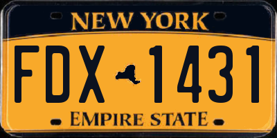 NY license plate FDX1431