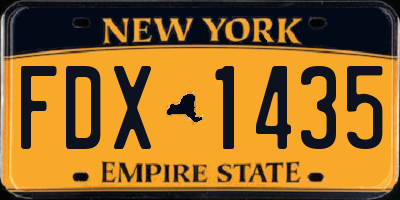 NY license plate FDX1435
