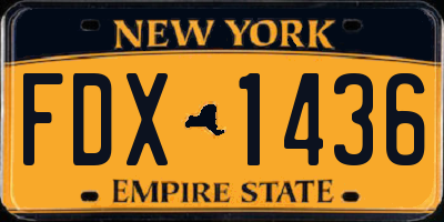 NY license plate FDX1436