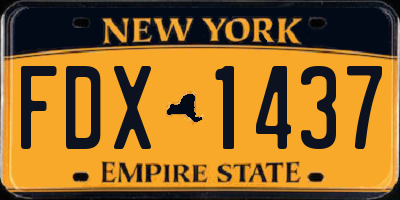 NY license plate FDX1437
