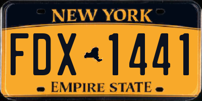 NY license plate FDX1441