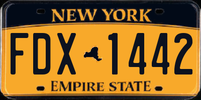 NY license plate FDX1442