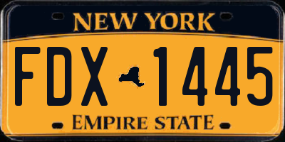NY license plate FDX1445