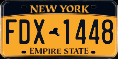NY license plate FDX1448