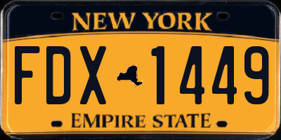 NY license plate FDX1449