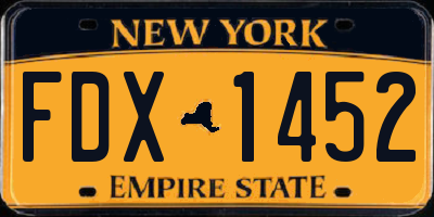 NY license plate FDX1452