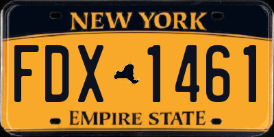 NY license plate FDX1461