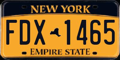 NY license plate FDX1465