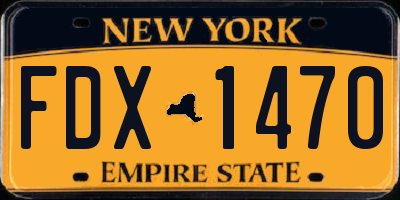 NY license plate FDX1470