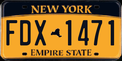 NY license plate FDX1471