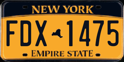 NY license plate FDX1475