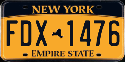 NY license plate FDX1476
