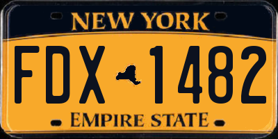 NY license plate FDX1482