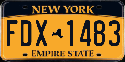 NY license plate FDX1483